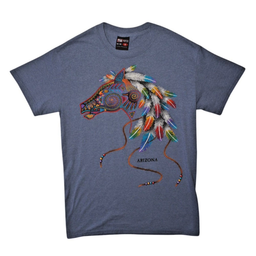 Vintage Sportex Arizona Horse Feather Graphic T-Shirt Men’s S Made USA